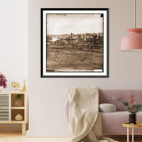 Historic Framed Print, Richmond Va. Guns and ruined buildings near the Tredegar Iron Works,  17-7/8" x 21-7/8"