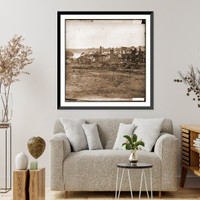 Historic Framed Print, Richmond Va. Guns and ruined buildings near the Tredegar Iron Works,  17-7/8" x 21-7/8"