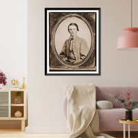 Historic Framed Print, Wm. Francis Jones Pvt. 5th Virginia Cavalry C.S.A. half-length portrait seated faci,  17-7/8" x 21-7/8"