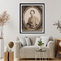 Historic Framed Print, Wm. Francis Jones Pvt. 5th Virginia Cavalry C.S.A. half-length portrait seated faci,  17-7/8" x 21-7/8"