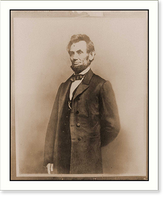 Historic Framed Print, Abraham Lincoln three-quarter length portrait standing facing left,  17-7/8" x 21-7/8"