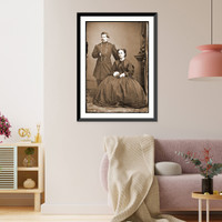 Historic Framed Print, Portrait of Maj. Gen. George B. McClellan officer of the Federal Army and his wife,  17-7/8" x 21-7/8"