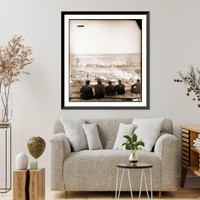 Historic Framed Print, Cumberland Landing Va. Federal encampment on Pamunkey River Va.; another view,  17-7/8" x 21-7/8"