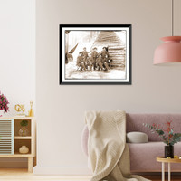 Historic Framed Print, Brandy Station Va. Clerks at Army of the Potomac headquarters,  17-7/8" x 21-7/8"