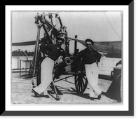 Historic Framed Print, On deck of U.S. gunboat Hunchback,  17-7/8" x 21-7/8"