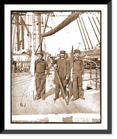 Historic Framed Print, Unknown location. Signalmen of Rear Admiral John A. Dahlgrens flagship receiving a,  17-7/8" x 21-7/8"