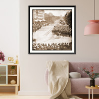 Historic Framed Print, Washington D.C. Units of 20th Army Corps Army of Georgia passing on Pennsylvania Av,  17-7/8" x 21-7/8"
