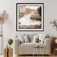 Historic Framed Print, Washington D.C. Units of 20th Army Corps Army of Georgia passing on Pennsylvania Av,  17-7/8" x 21-7/8"