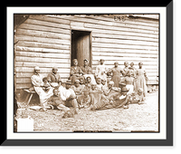 Historic Framed Print, Cumberland Landing Va. Group of contrabands at Follers house,  17-7/8" x 21-7/8"