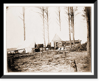 Historic Framed Print, Petersburg Va. Quarters of photographers attached to Engineer Corps in front of Pet,  17-7/8" x 21-7/8"