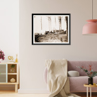 Historic Framed Print, Petersburg Va. Quarters of photographers attached to Engineer Corps in front of Pet,  17-7/8" x 21-7/8"