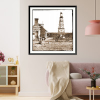 Historic Framed Print, Bermuda Hundred Va. Photographer at Butlers signal tower,  17-7/8" x 21-7/8"