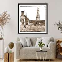 Historic Framed Print, Bermuda Hundred Va. Photographer at Butlers signal tower,  17-7/8" x 21-7/8"