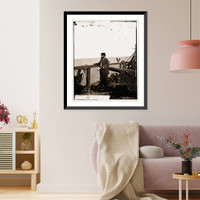 Historic Framed Print, Adm. David D. Porter Lt. Commander on deck of U.S. Steamship Fulton.,  17-7/8" x 21-7/8"
