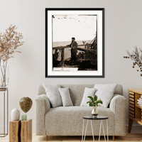 Historic Framed Print, Adm. David D. Porter Lt. Commander on deck of U.S. Steamship Fulton.,  17-7/8" x 21-7/8"