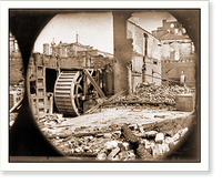 Historic Framed Print, Richmond Va. Ruins of paper mill with water-wheel,  17-7/8" x 21-7/8"