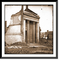 Historic Framed Print, Richmond Va. Ruins of the Exchange Bank (Main Street) with the facade nearly intact,  17-7/8" x 21-7/8"
