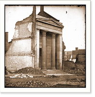 Historic Framed Print, Richmond Va. Ruins of the Exchange Bank (Main Street) with the facade nearly intact,  17-7/8" x 21-7/8"