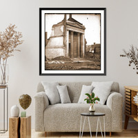 Historic Framed Print, Richmond Va. Ruins of the Exchange Bank (Main Street) with the facade nearly intact,  17-7/8" x 21-7/8"