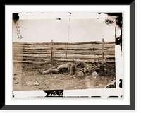 Historic Framed Print, Antietam Maryland. Dead of Stonewall Jacksons Brigade by rail fence on the Hagersto,  17-7/8" x 21-7/8"