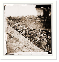 Historic Framed Print, Antietam Maryland. Dead soldiers in ditch on the right wing where Kimballs brigade,  17-7/8" x 21-7/8"