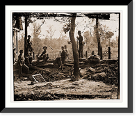 Historic Framed Print, Atlanta Georgia (vicinity). Federal pickets before the city,  17-7/8" x 21-7/8"