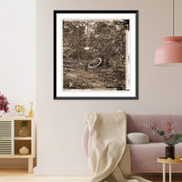 Historic Framed Print, Atlanta Georgia (vicinity). Spot in woods where Gen. James B. McPherson was killed  - 2,  17-7/8" x 21-7/8"