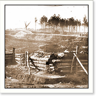 Historic Framed Print, Bermuda Hundred Va. Federal earthworks on left of the line near Point of Rocks,  17-7/8" x 21-7/8"