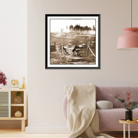 Historic Framed Print, Bermuda Hundred Va. Federal earthworks on left of the line near Point of Rocks,  17-7/8" x 21-7/8"