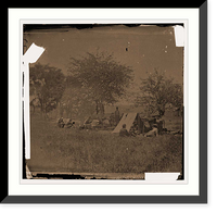 Historic Framed Print, Bull Run Virginia. Federal encampment at Blackburns Ford,  17-7/8" x 21-7/8"