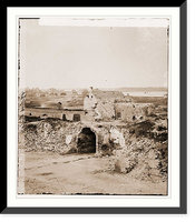 Historic Framed Print, Charleston South Carolina (vicinity). Interior of Confederate Fort Moultrie showing,  17-7/8" x 21-7/8"