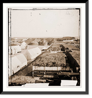 Historic Framed Print, Charleston South Carolina (vicinity). Interior view of Fort Wagner showing quarters,  17-7/8" x 21-7/8"