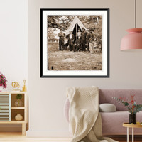 Historic Framed Print, Col. George H. Chapman (3rd Indiana Cavalry) & staff at his headquarters. Army of t,  17-7/8" x 21-7/8"