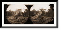Historic Framed Print, North Anna River Virginia. Chesterfield bridge with Confederate redoubt in the dist,  17-7/8" x 21-7/8"
