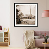 Historic Framed Print, Petersburg Virginia. Church built by 50th New York Engineers at Popular Grove,  17-7/8" x 21-7/8"