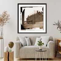 Historic Framed Print, Richmond Virginia. Castle Thunder (prison) on Cary street,  17-7/8" x 21-7/8"