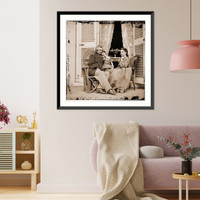 Historic Framed Print, Richmond Virginia. Gen. Edward O.C. Ord wife and child at the residence of Jefferso,  17-7/8" x 21-7/8"