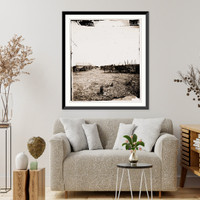 Historic Framed Print, Savannah Georgia (vicinity). Wagon train parked near Savannah,  17-7/8" x 21-7/8"