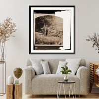 Historic Framed Print, Seabrook Point Port Royal Island South Carolina. Mock battery erected by the 79th N,  17-7/8" x 21-7/8"