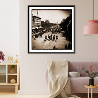 Historic Framed Print, Washington D.C. Another artillery unit passing on Pennsylvania Avenue near the Trea,  17-7/8" x 21-7/8"