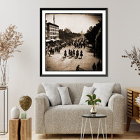 Historic Framed Print, Washington D.C. Another artillery unit passing on Pennsylvania Avenue near the Trea,  17-7/8" x 21-7/8"