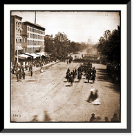 Historic Framed Print, Washington D.C. Artillery unit passing on Pennsylvania Avenue near the Treasury,  17-7/8" x 21-7/8"