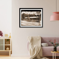 Historic Framed Print, Washington D.C. Presidential reviewing stand with guests and guard,  17-7/8" x 21-7/8"