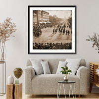 Historic Framed Print, Washington District of Columbia. The Grand Review of the Army. Artillery unit passi,  17-7/8" x 21-7/8"