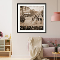 Historic Framed Print, Washington District of Columbia. The Grand Review of the Army. Artillery unit passi,  17-7/8" x 21-7/8"