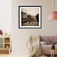 Historic Framed Print, Washington District of Columbia. The Grand Review of the Army. Gen. Jefferson C. Da,  17-7/8" x 21-7/8"