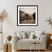 Historic Framed Print, Washington District of Columbia. The Grand Review of the Army. Gen. Jefferson C. Da,  17-7/8" x 21-7/8"