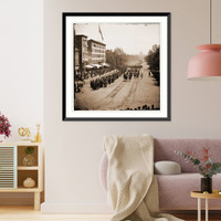 Historic Framed Print, Washington District of Columbia. The Grand Review of the Army. Units of 20th Army C,  17-7/8" x 21-7/8"