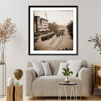 Historic Framed Print, Washington District of Columbia. The Grand Review of the Army. Units of 20th Army C,  17-7/8" x 21-7/8"