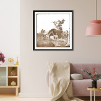 Historic Framed Print, Wilcoxs Landing Va. vicinity of Charles City Court House. Field telegraph station,  17-7/8" x 21-7/8"